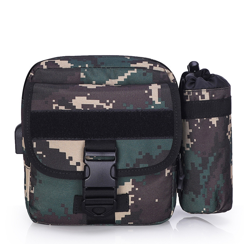 Bolsa crossbody USB destacável Bolsa de ombro masculina camuflada de grande capacidade 