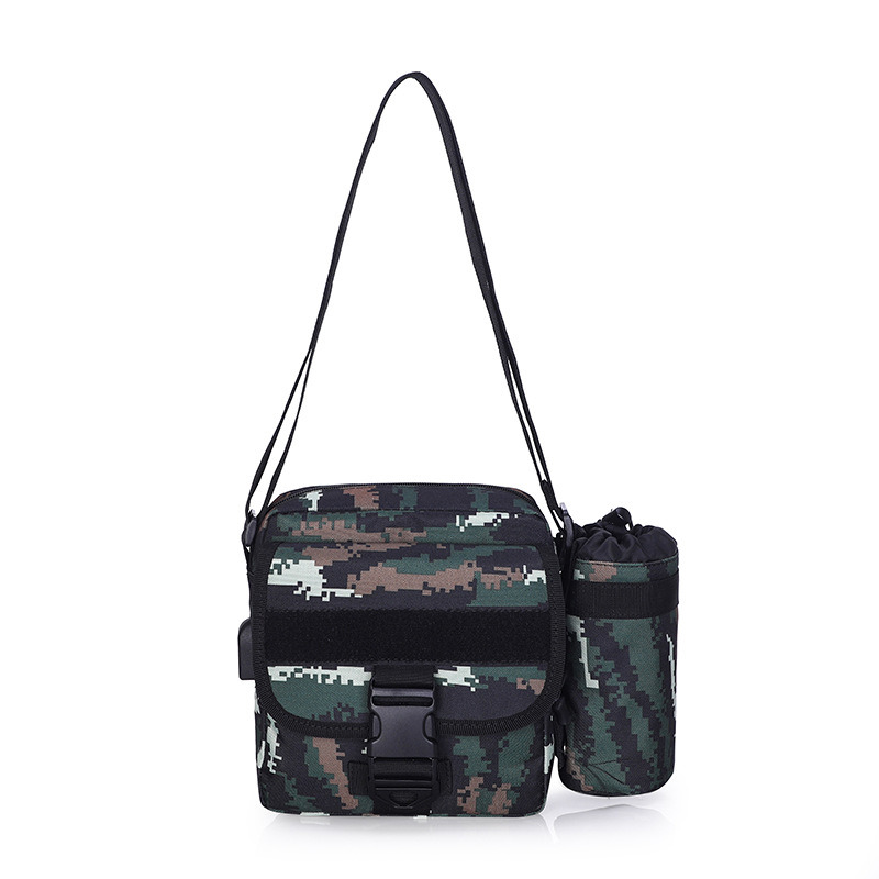 Bolsa crossbody USB destacável Bolsa de ombro masculina camuflada de grande capacidade 